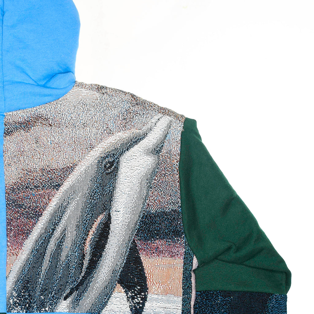 Dolphin Patchwork Tapestry Zip Up Hoodie