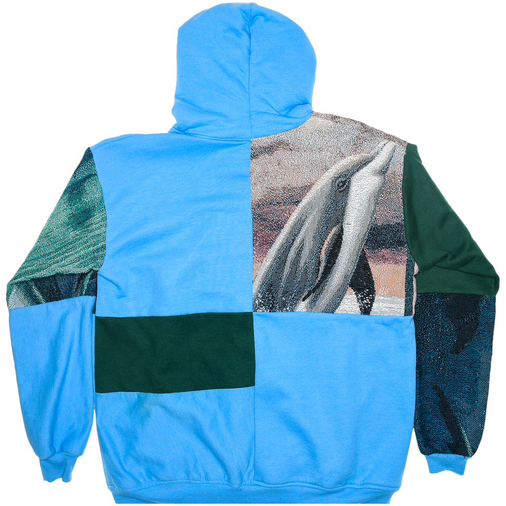 Dolphin Patchwork Tapestry Zip Up Hoodie
