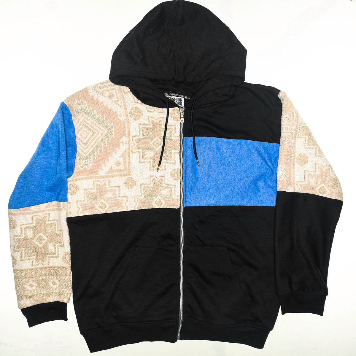 Peach Southwest Patchwork Tapestry Zip Up