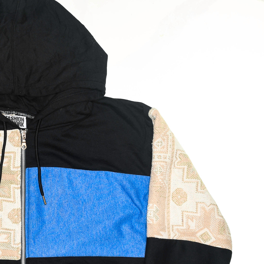 Peach Southwest Patchwork Tapestry Zip Up