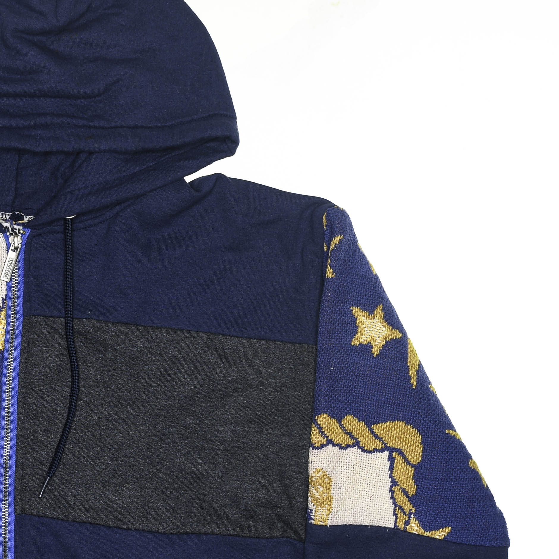 Blue Celestial Astrology Patchwork Tapestry Zip Up