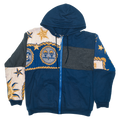 Blue Celestial Astrology Patchwork Tapestry Zip Up Hoodie