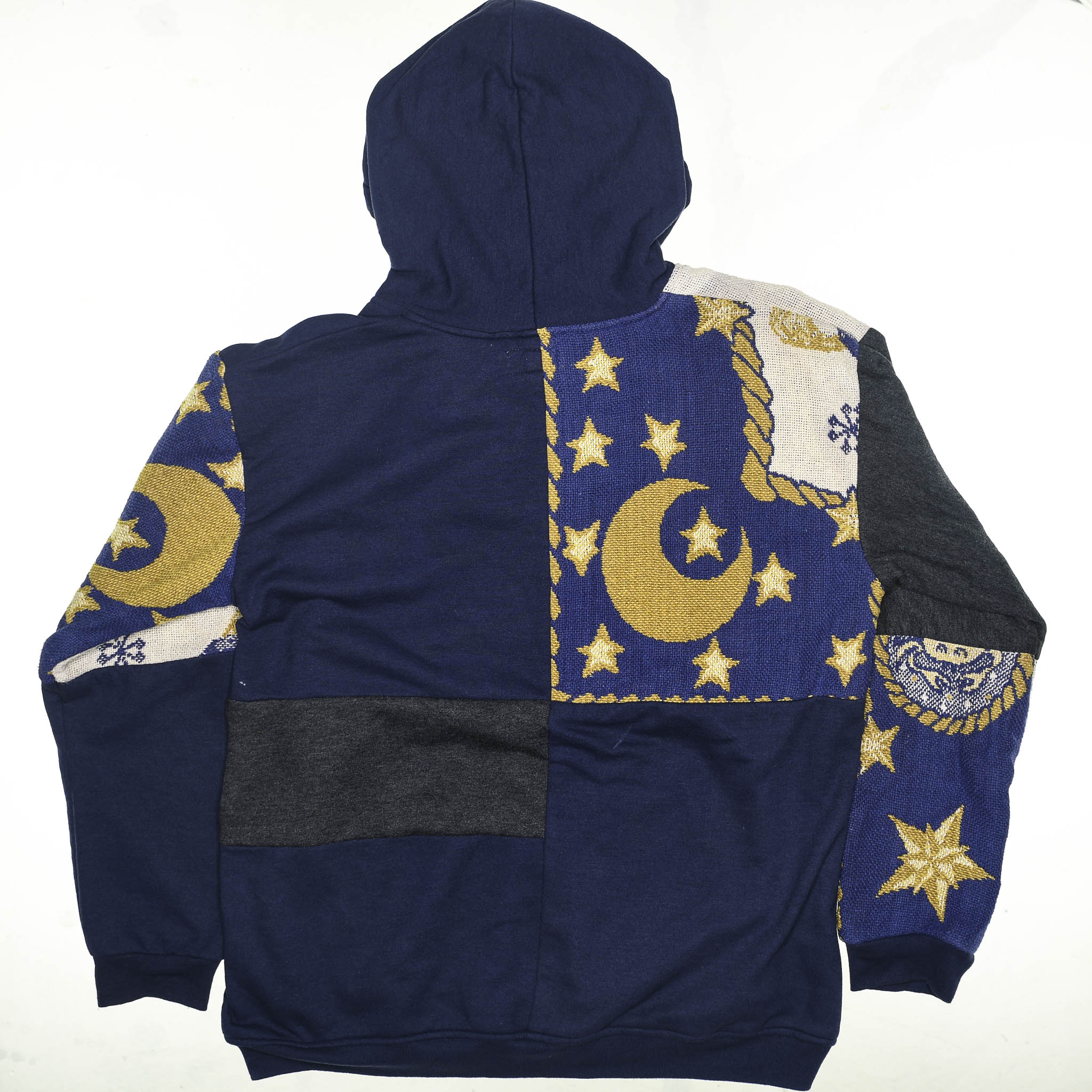 Blue Celestial Astrology Patchwork Tapestry Zip Up