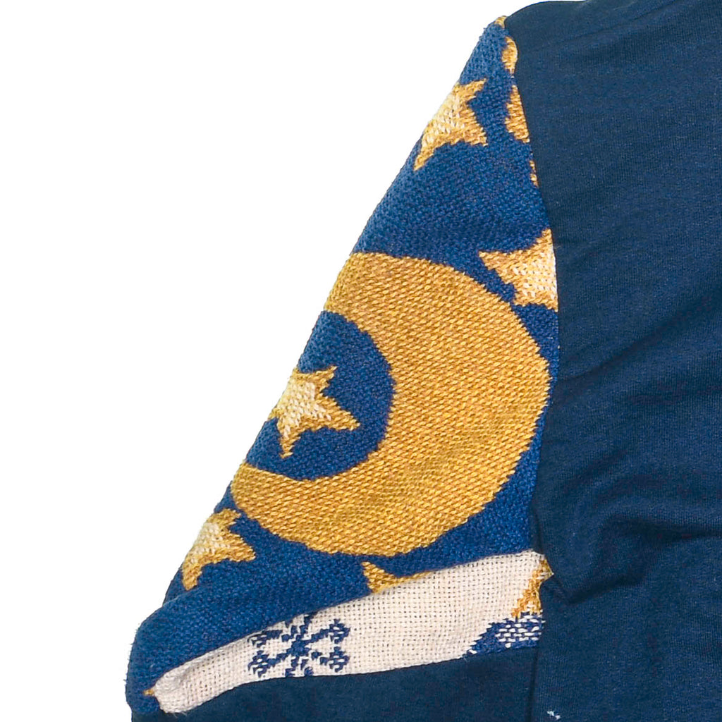 Blue Celestial Astrology Patchwork Tapestry Zip Up