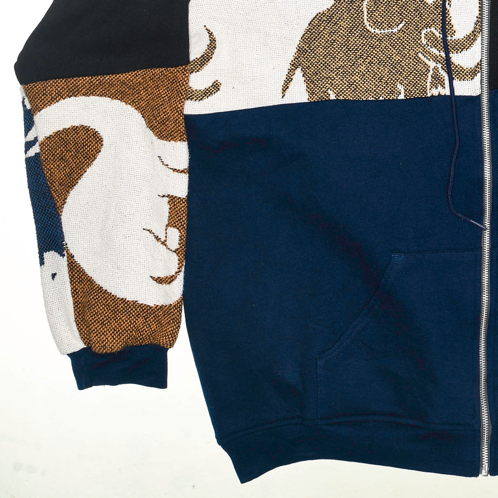 Ice Age Patchwork Tapestry Zip Up Hoodie