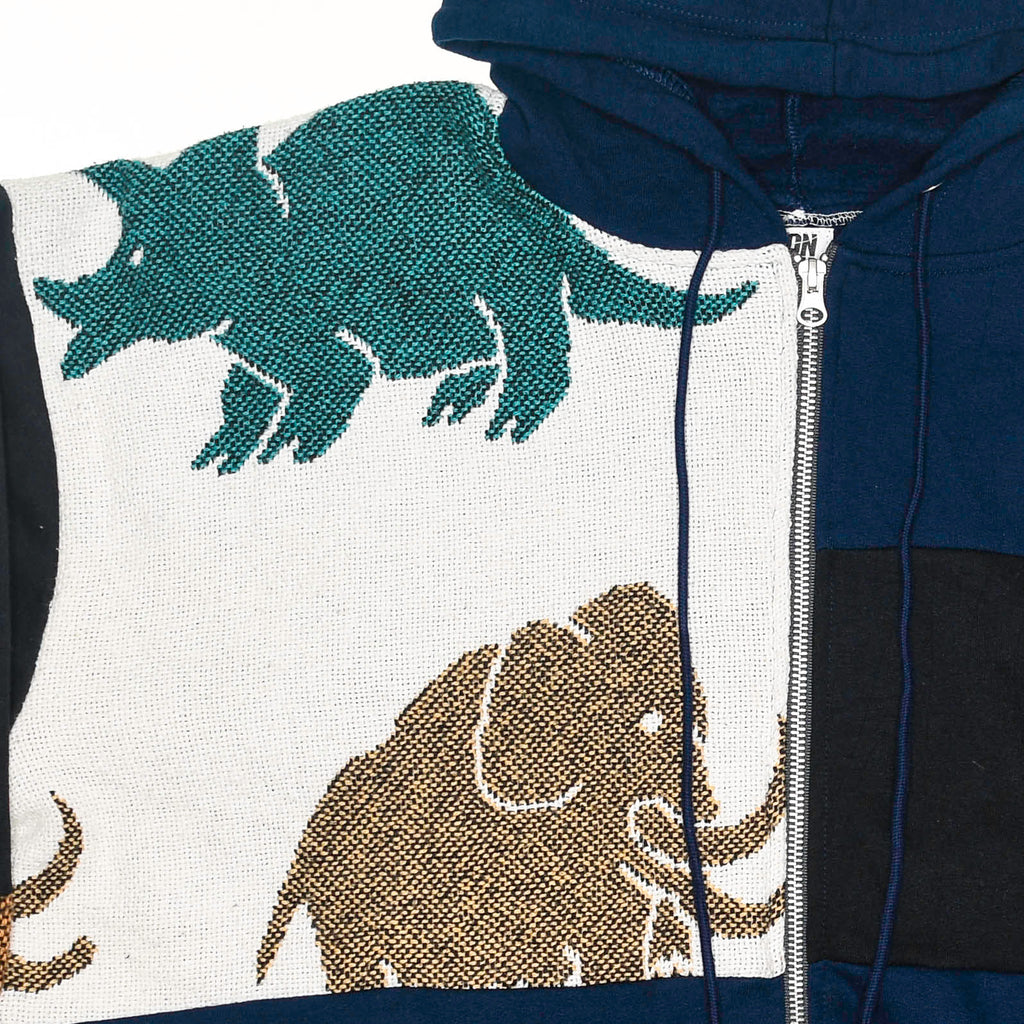 Ice Age Patchwork Tapestry Zip Up Hoodie