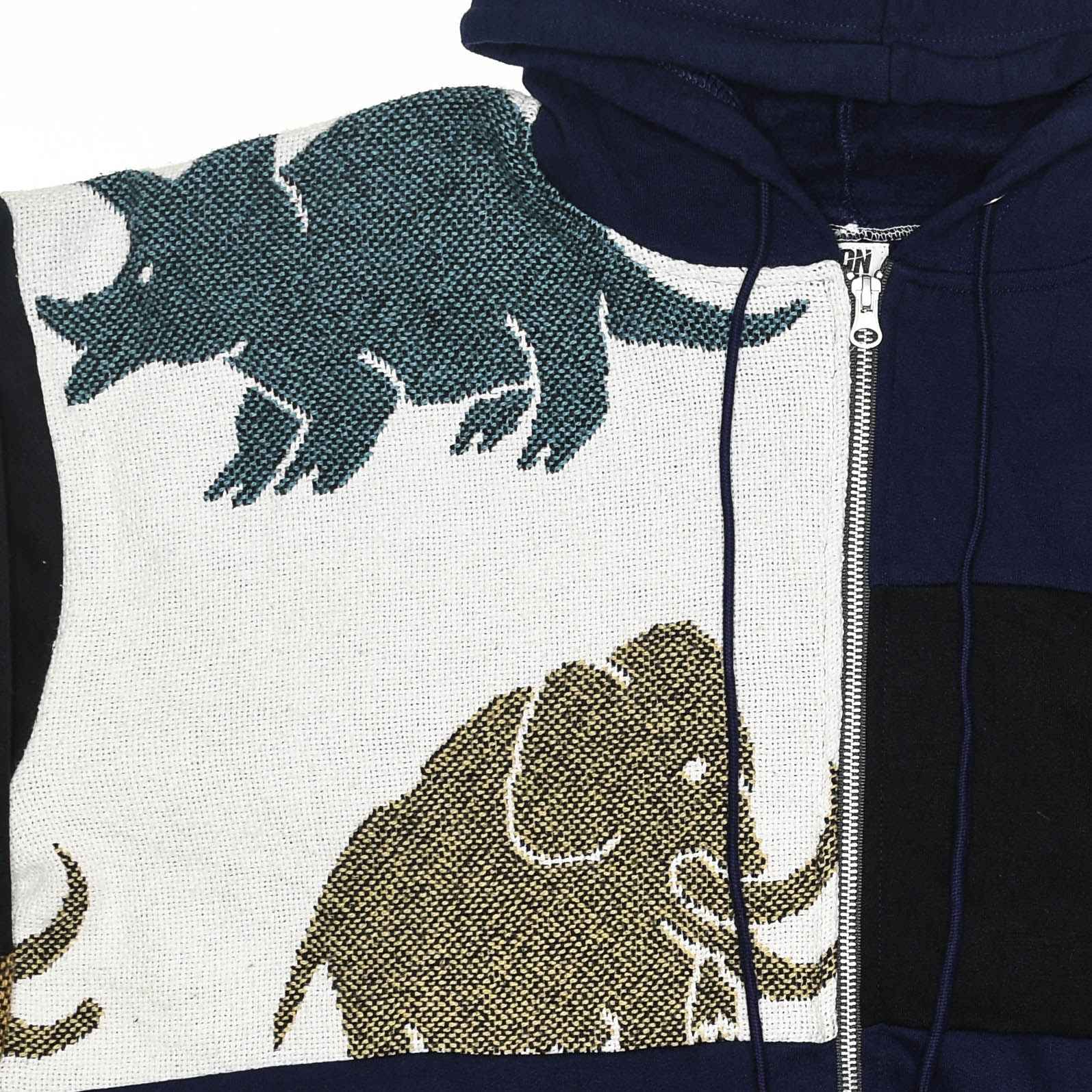 Ice Age Patchwork Tapestry Zip Up Hoodie