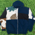 Ice Age Patchwork Tapestry Zip Up Hoodie