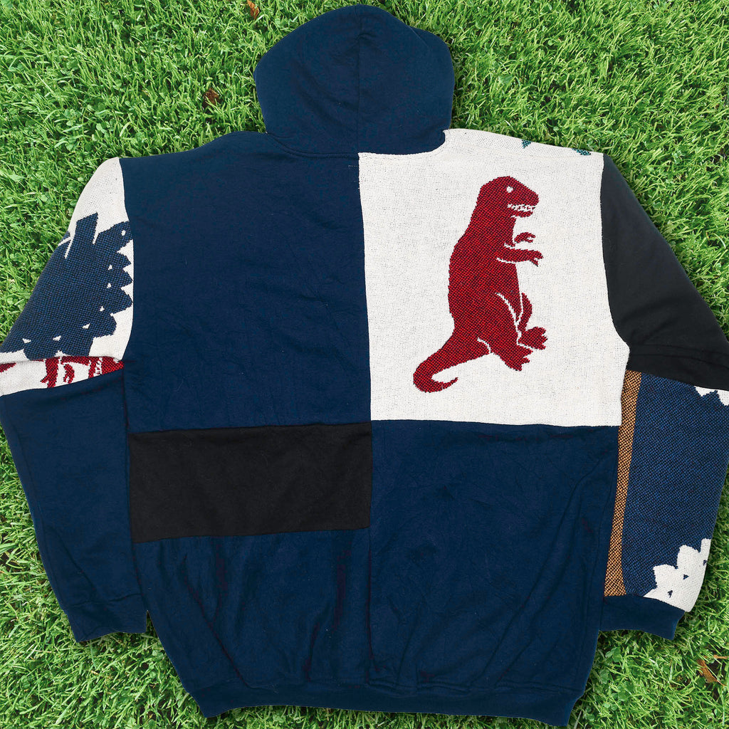 Ice Age Patchwork Tapestry Zip Up Hoodie
