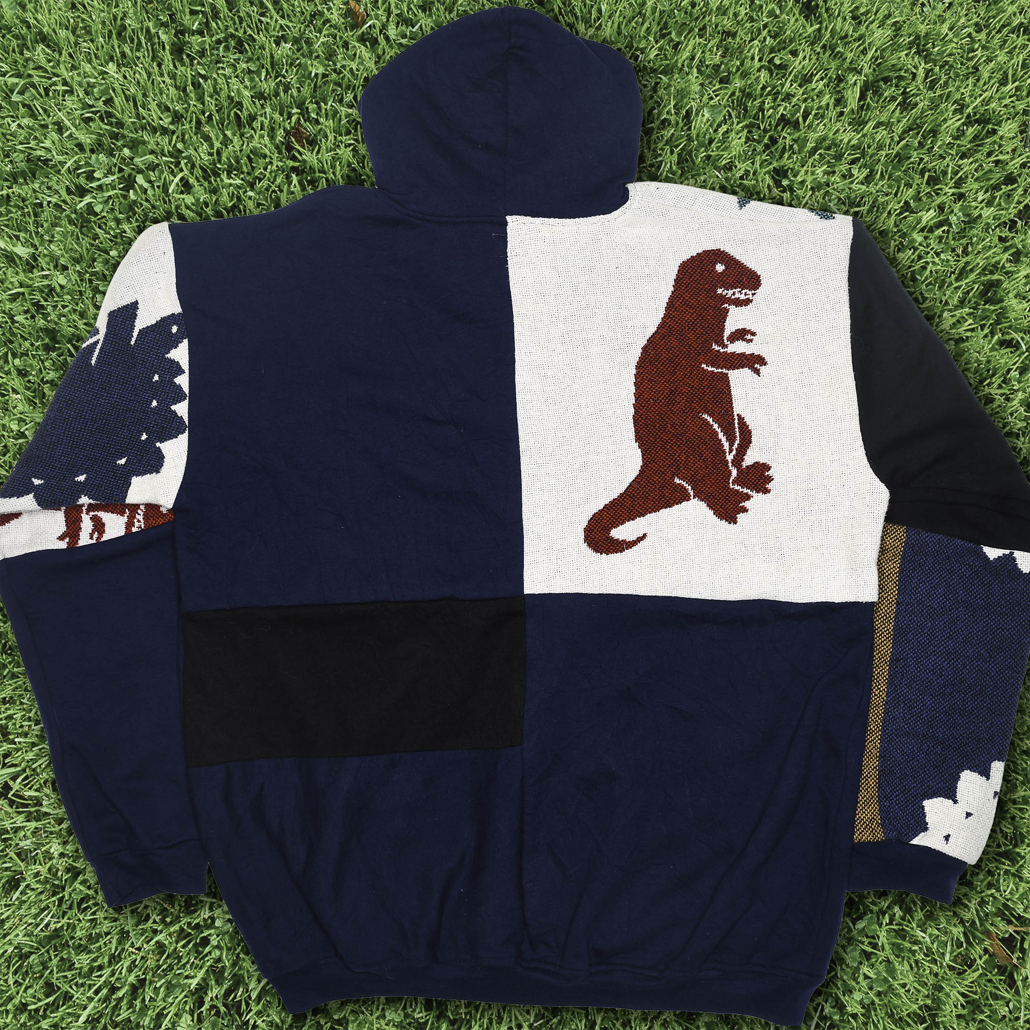 Ice Age Patchwork Tapestry Zip Up Hoodie
