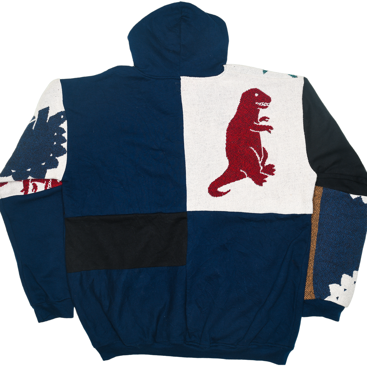 Dinosaur Patchwork Tapestry Zip Up Hoodie