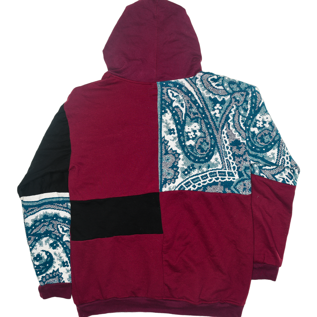 Crimson Paisley Tapestry Patch Hoodie