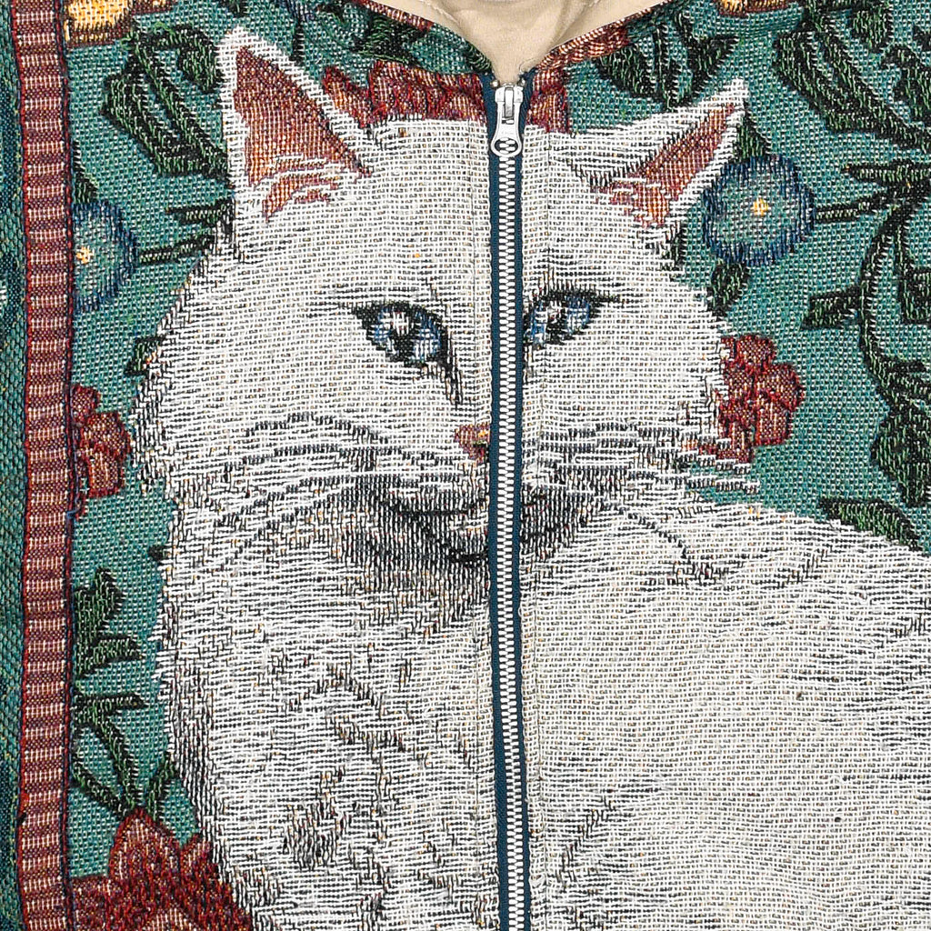 Floral Victorian Cat Full Tapestry Zip Up