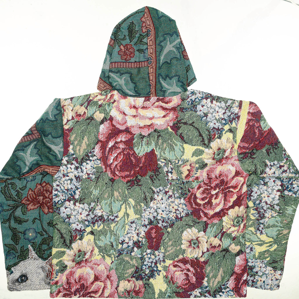 Floral Victorian Cat Full Tapestry Zip Up