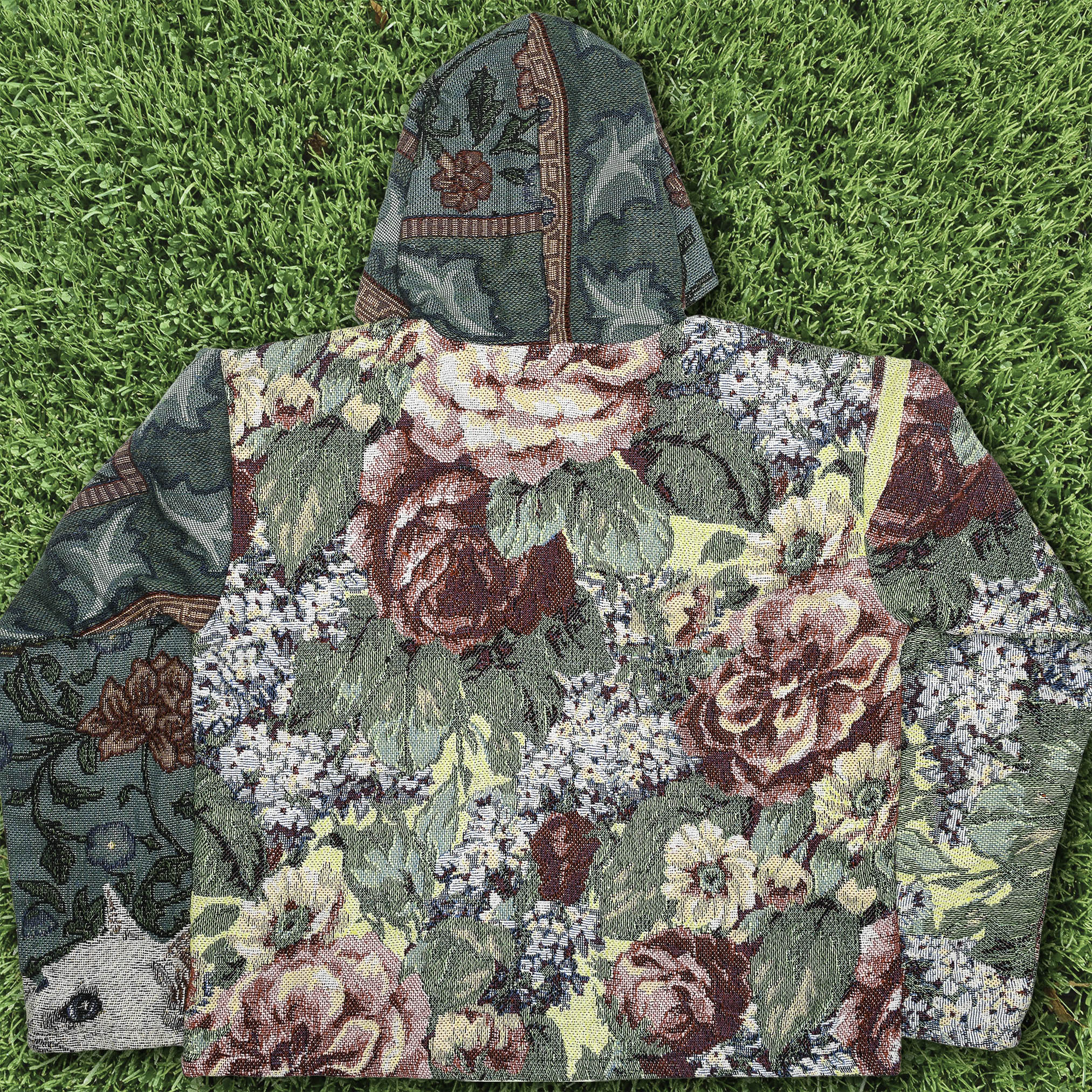 Floral Victorian Cat Full Tapestry Zip Up