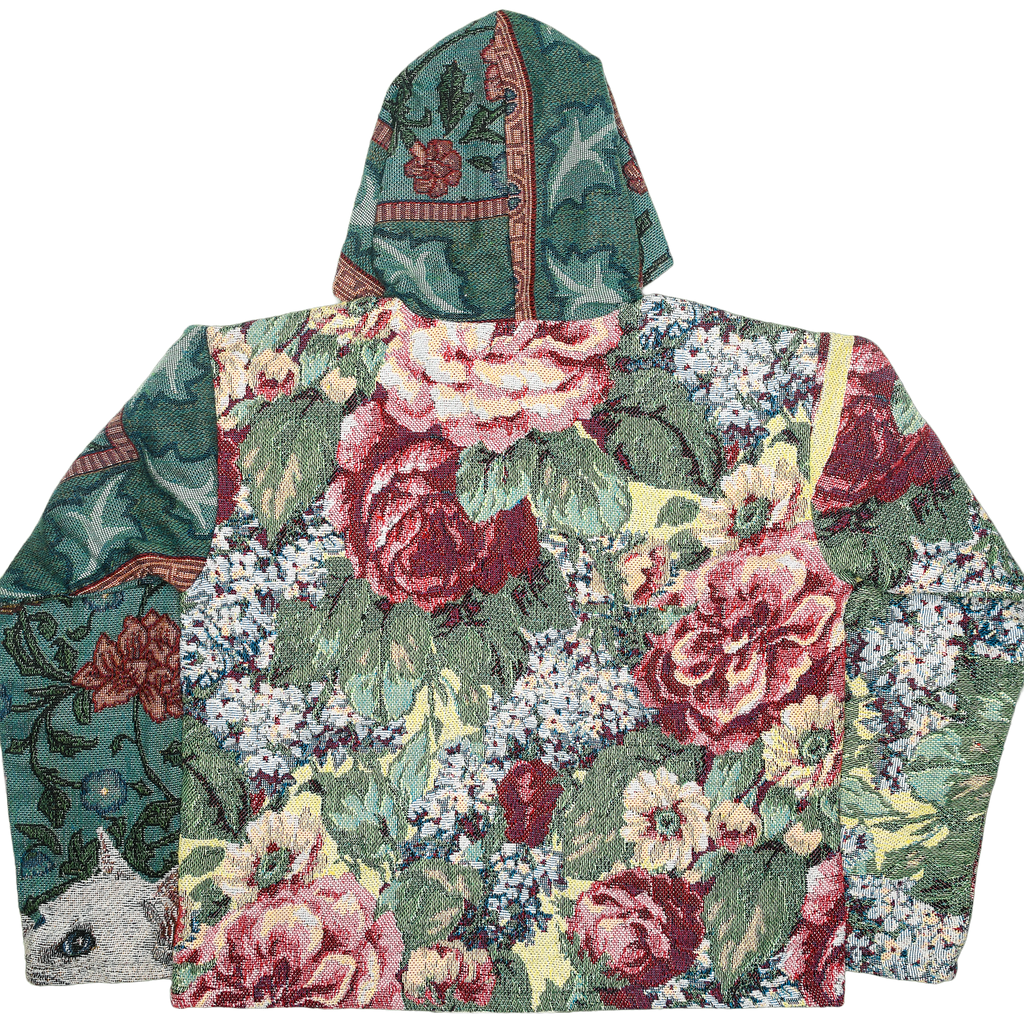 Floral Victorian Cat Full Tapestry Zip Up