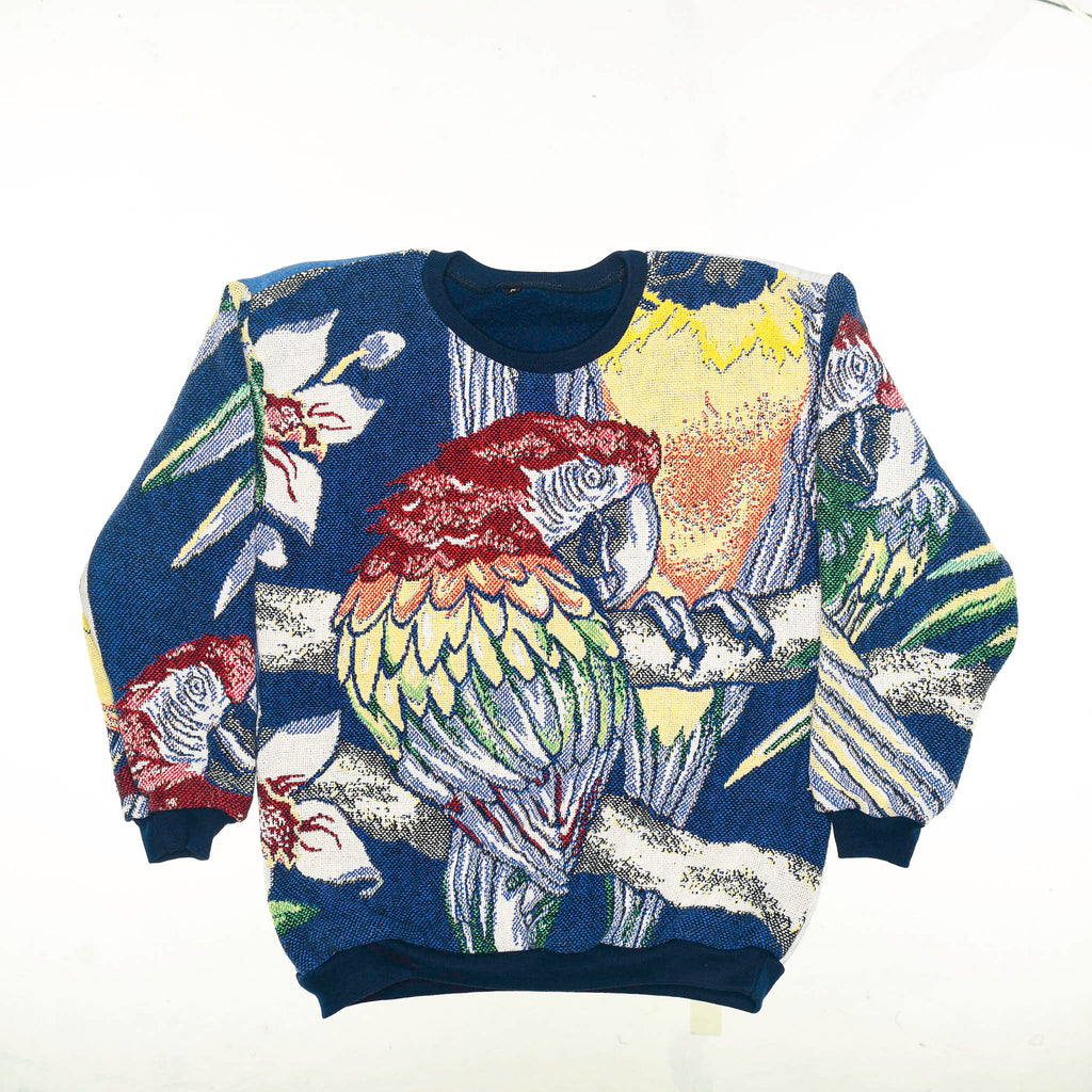 Parrot Tapestry Panel Pullover