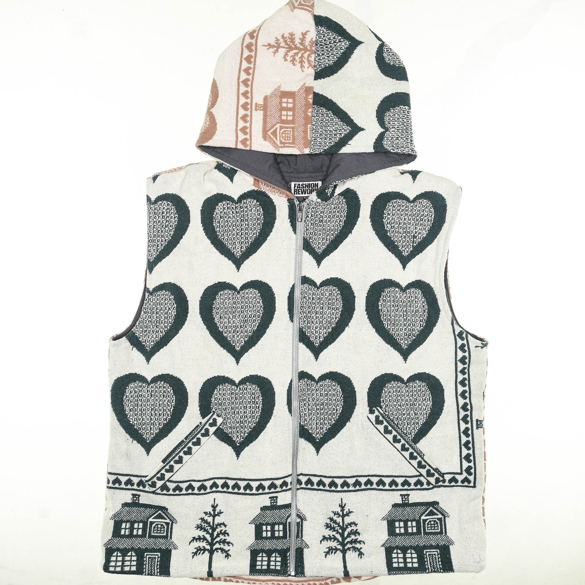 Heart Attack Full Tapestry Zip Up Vest