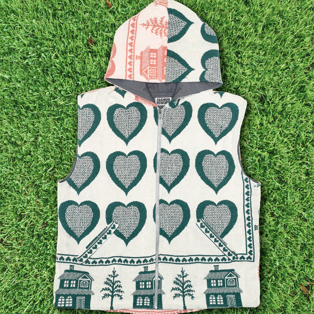 Heart Attack Full Tapestry Zip Up Vest