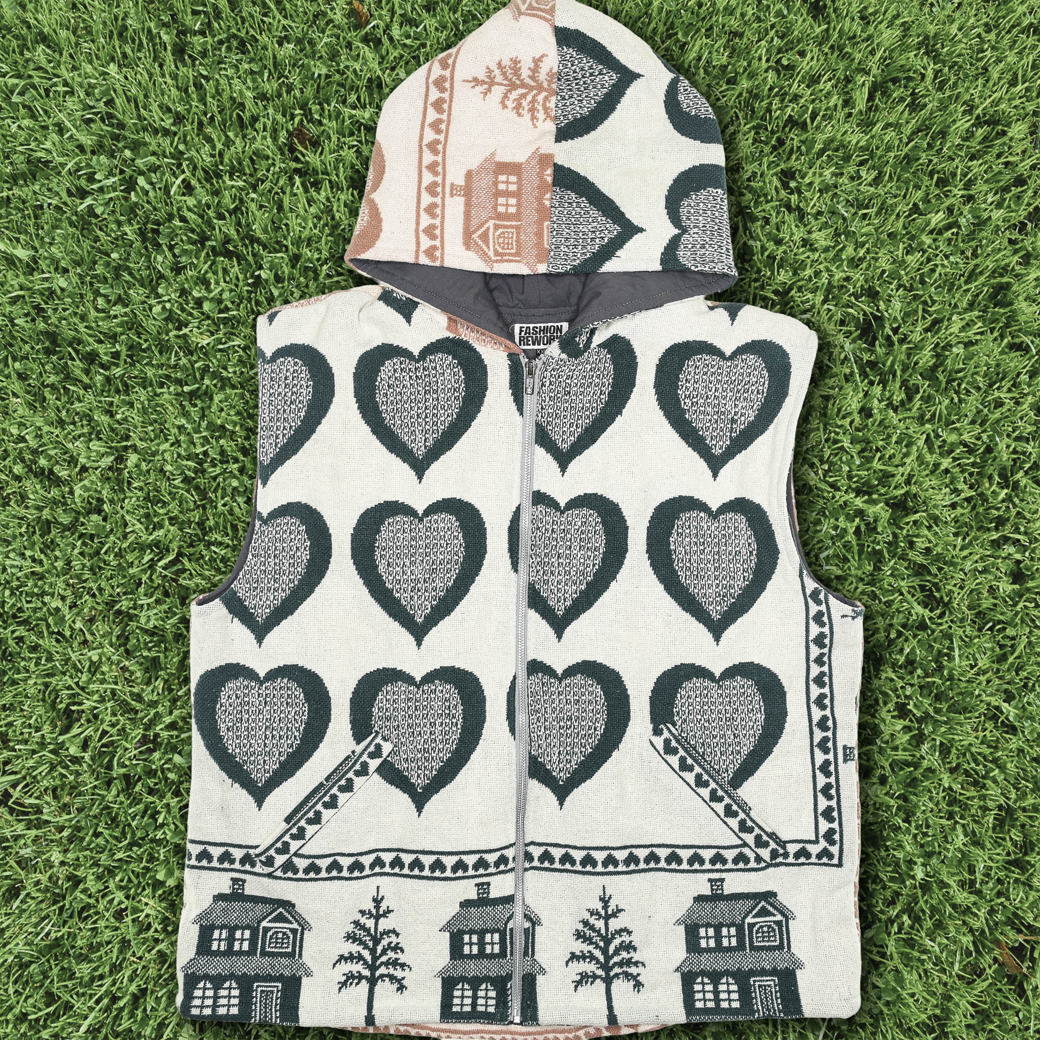 Heart Attack Full Tapestry Zip Up Vest