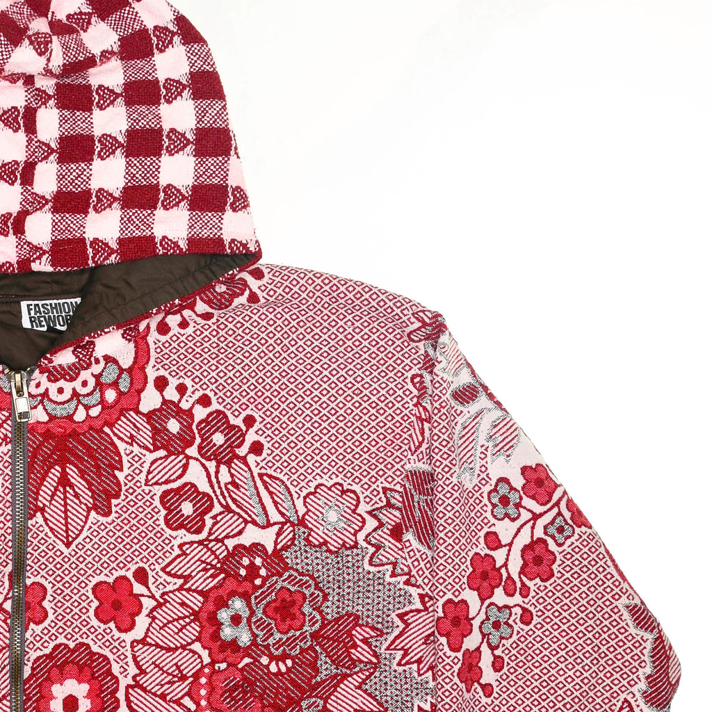 Floral & Hearts Gingham Full Tapestry Zip Through