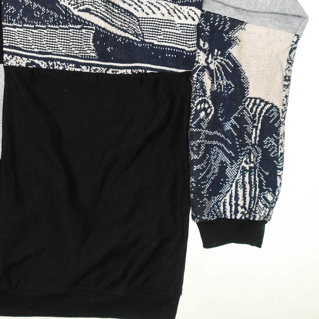 Cat & Milk Tapestry Patchwork Zip Up Hoodie