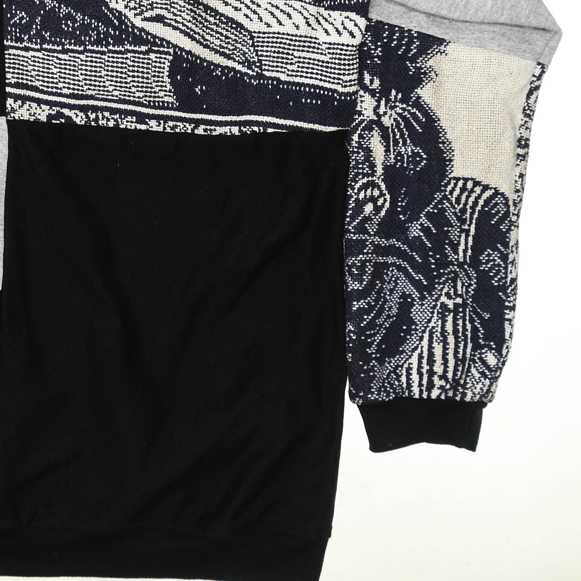 Cat & Milk Tapestry Patchwork Zip Up Hoodie