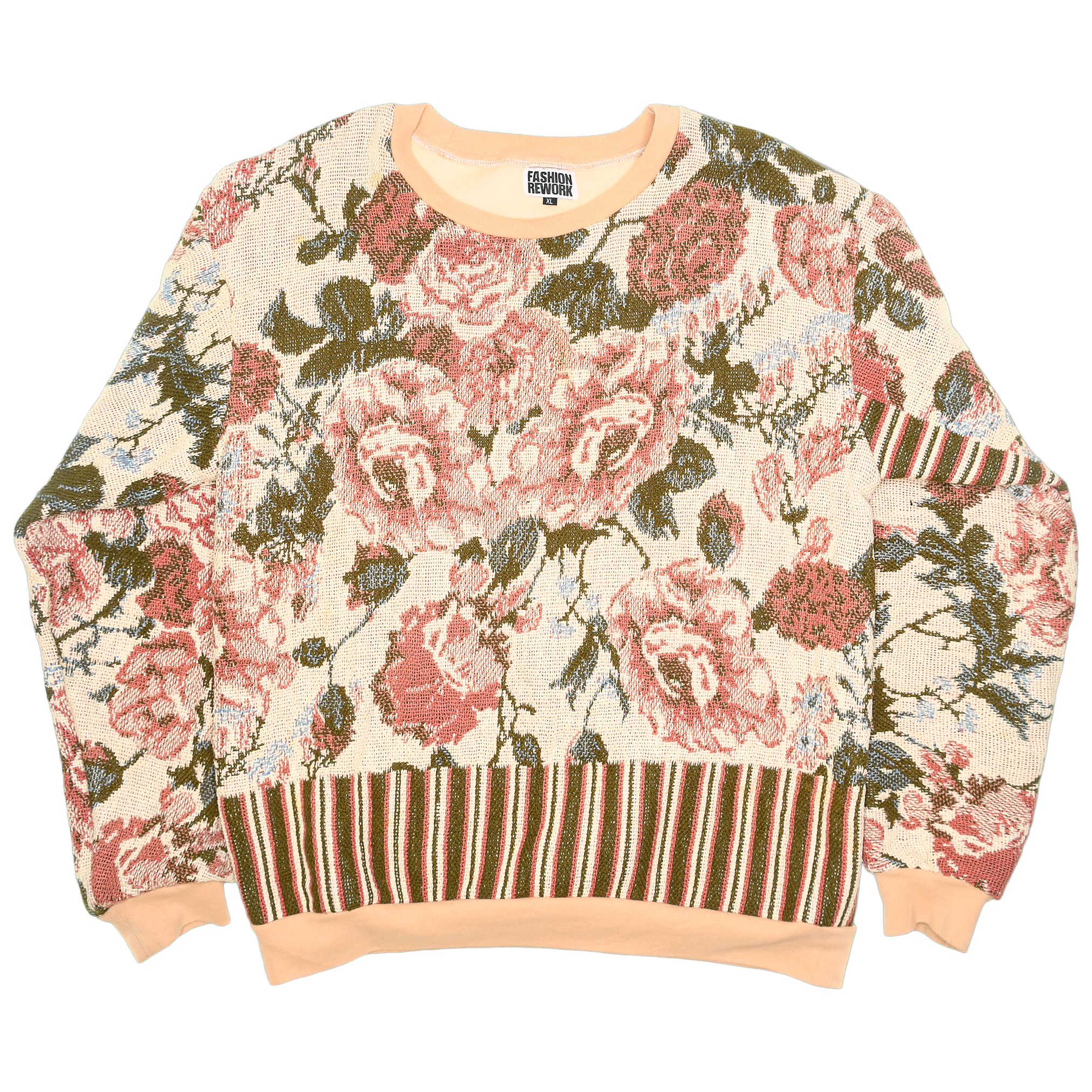 Romantic Floral Tapestry Panel Pullover