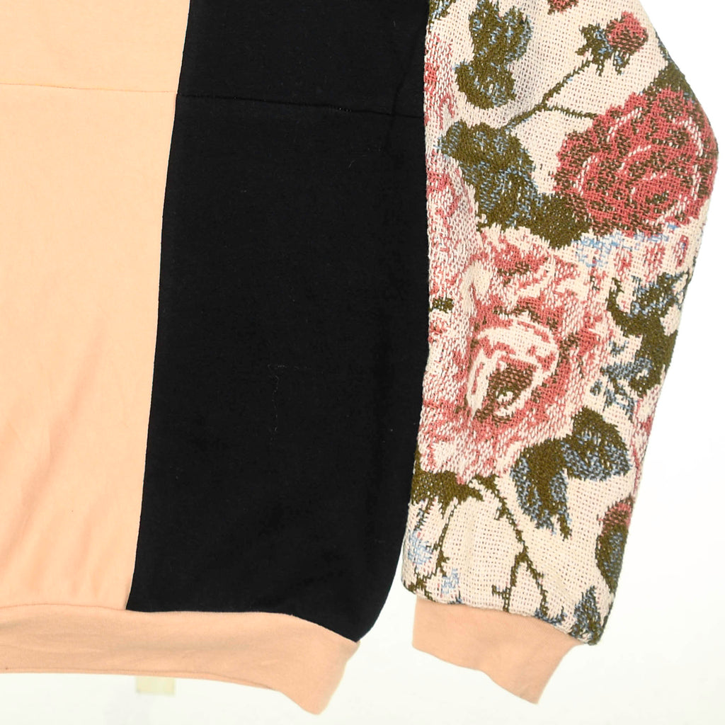 Romantic Floral Tapestry Panel Pullover