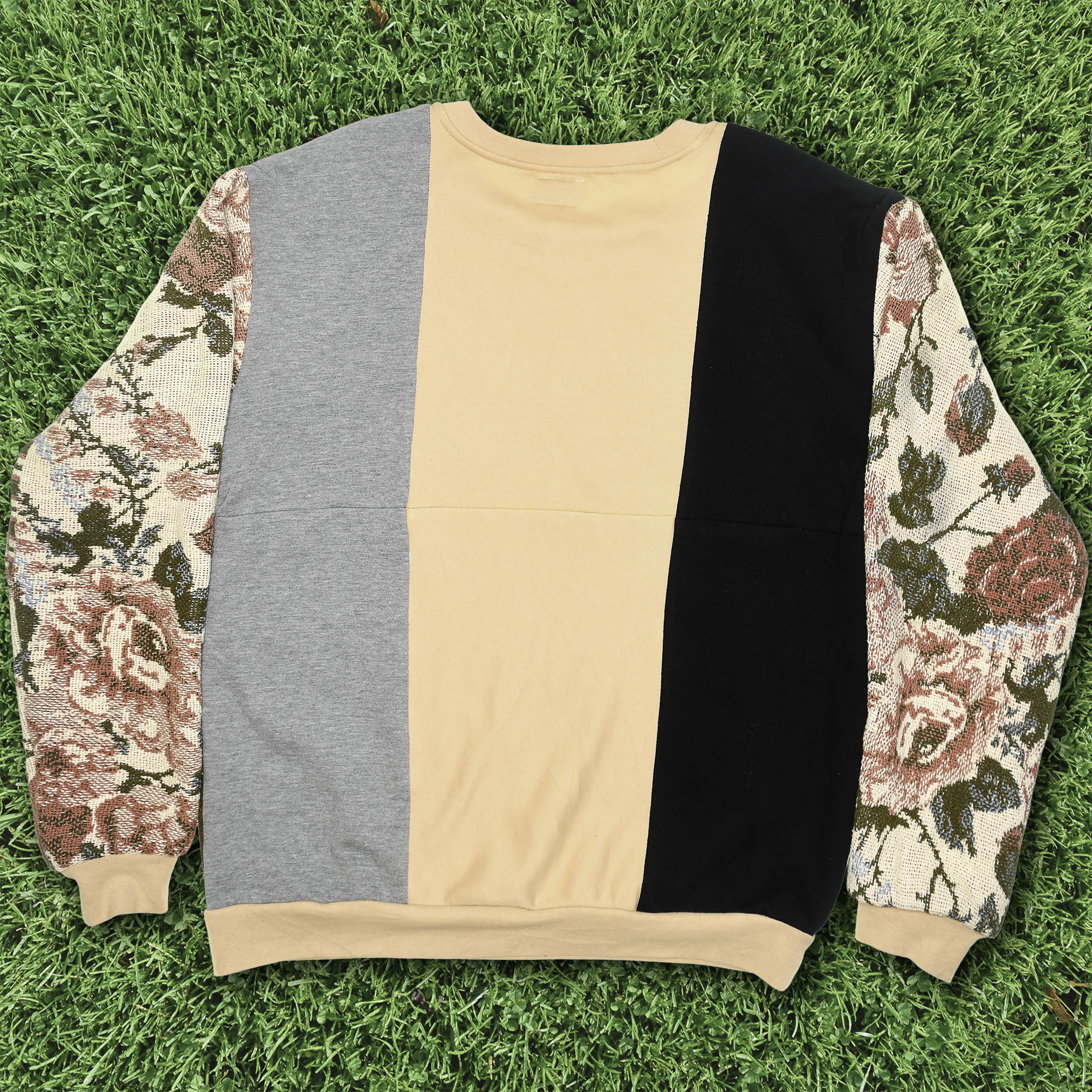 Romantic Floral Tapestry Panel Pullover