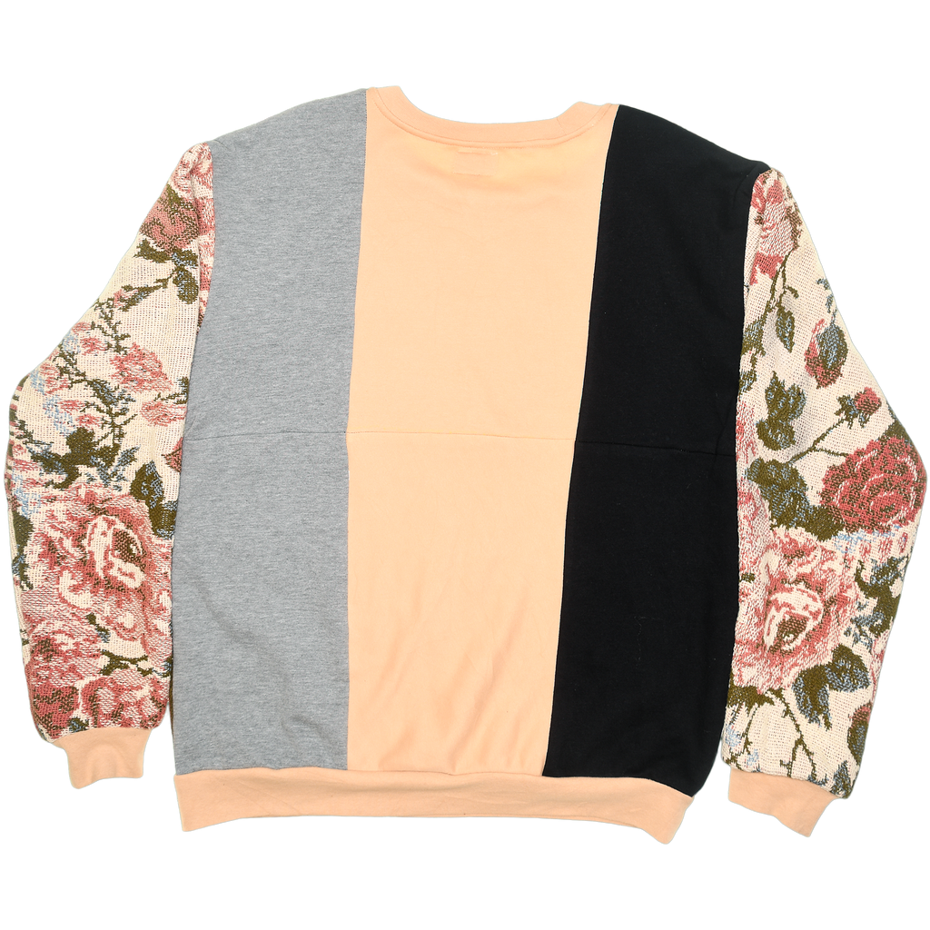 Romantic Floral Tapestry Panel Pullover