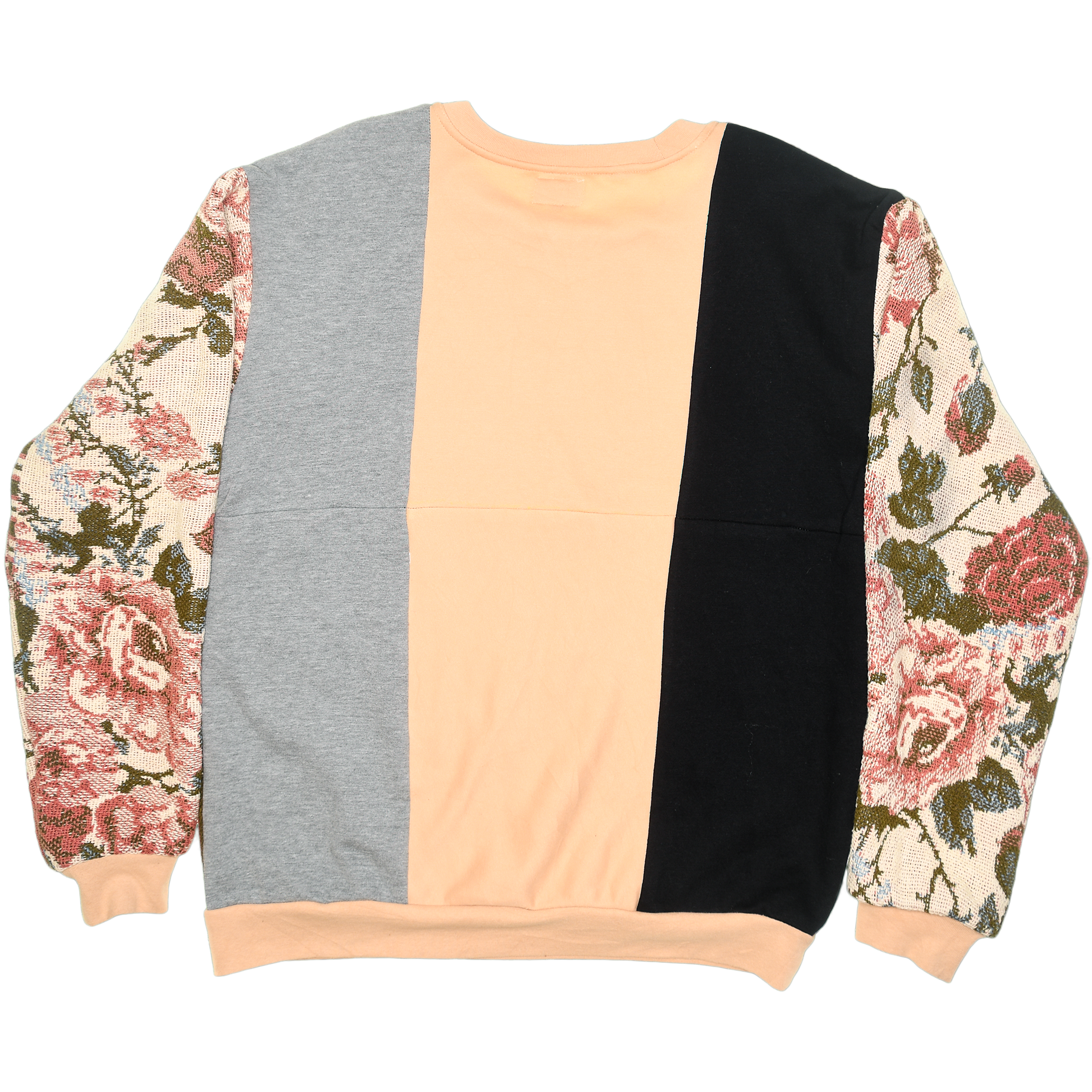 Romantic Floral Tapestry Panel Pullover