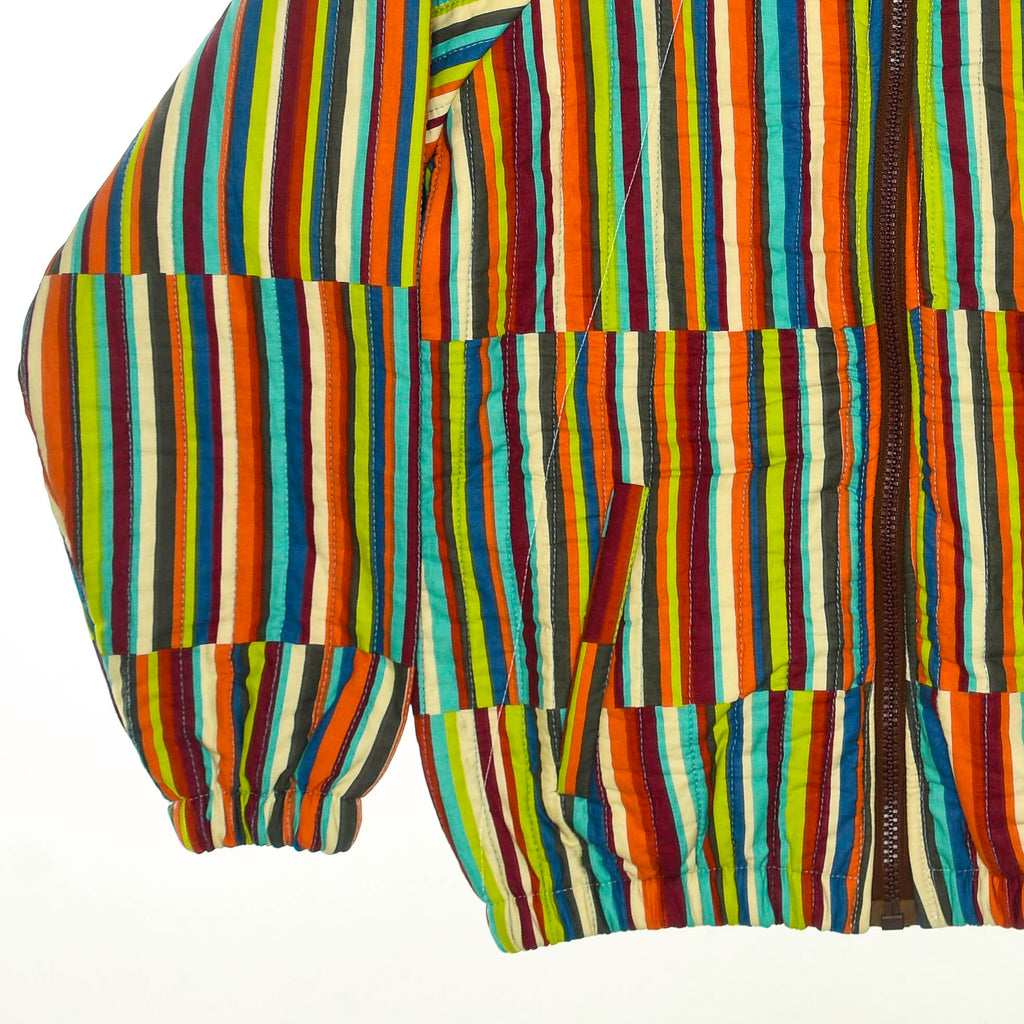 Vibrant Striped Quilt Bomber Jacket