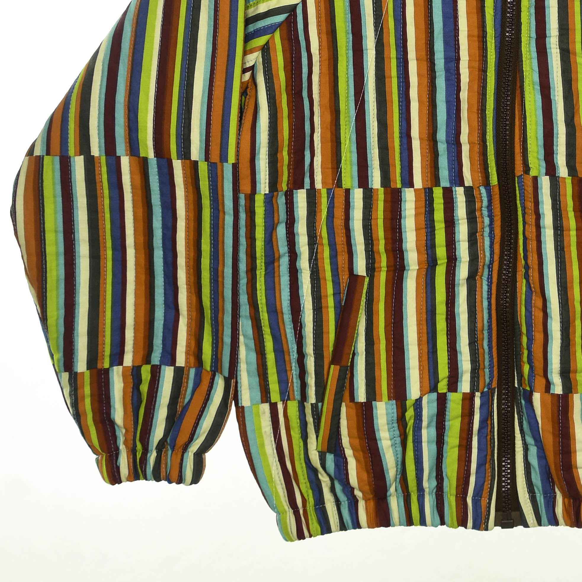 Vibrant Striped Quilt Bomber Jacket