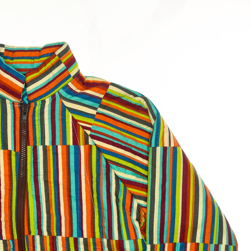 Vibrant Striped Quilt Bomber Jacket