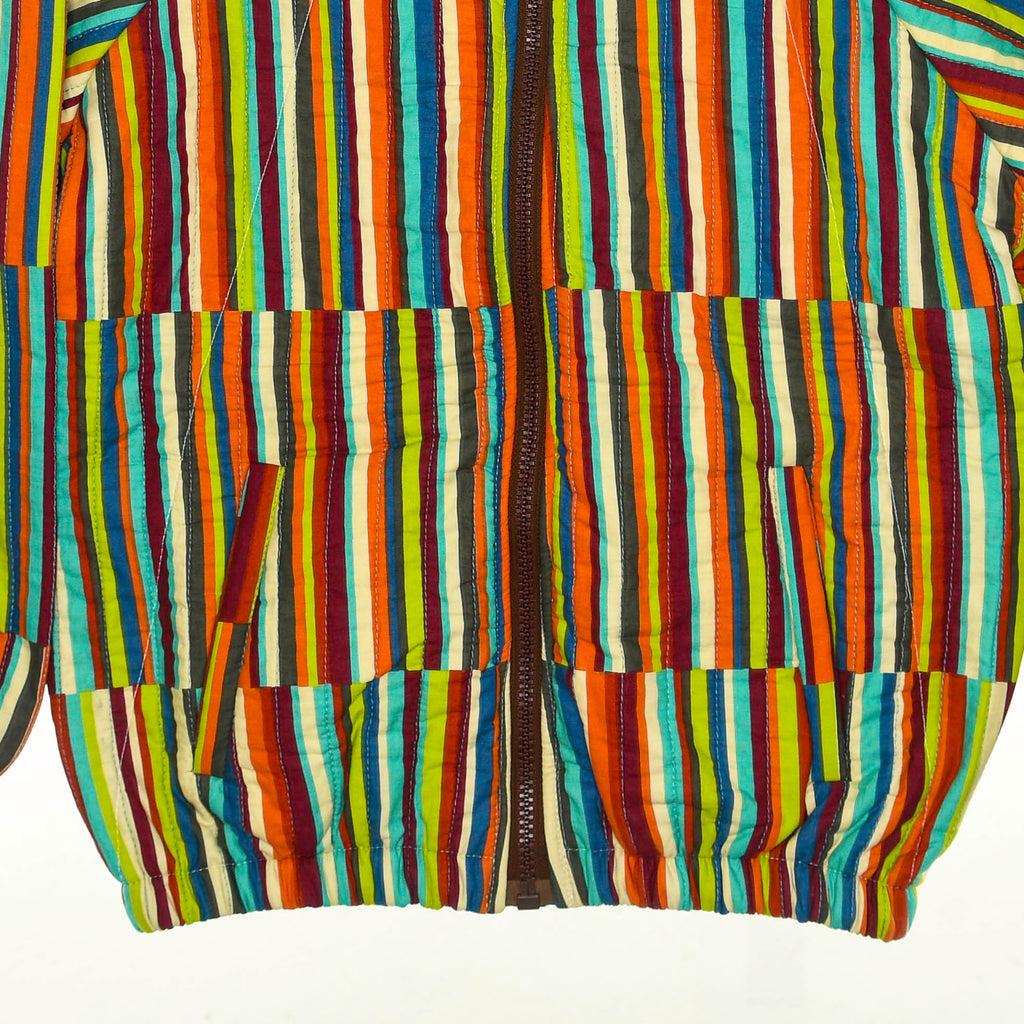 Vibrant Striped Quilt Bomber Jacket