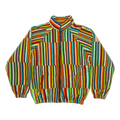 Vibrant Striped Quilt Bomber Jacket