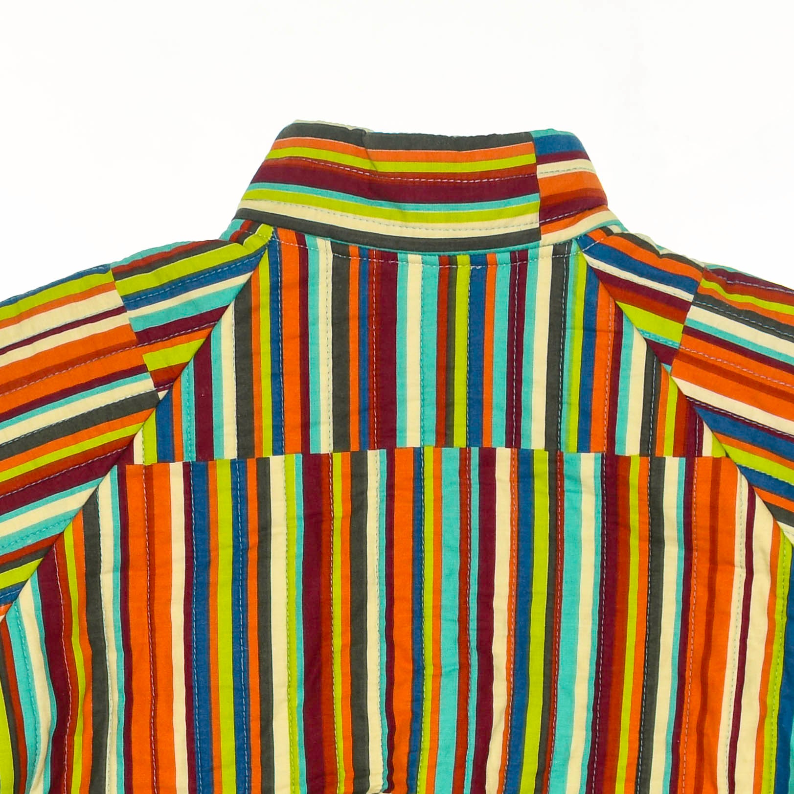 Vibrant Striped Quilt Bomber Jacket