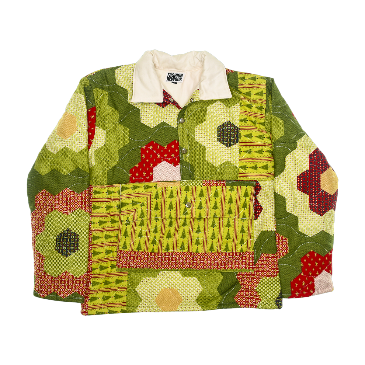 Honey Comb Pine Tree Trailblazer Quilt Pullover