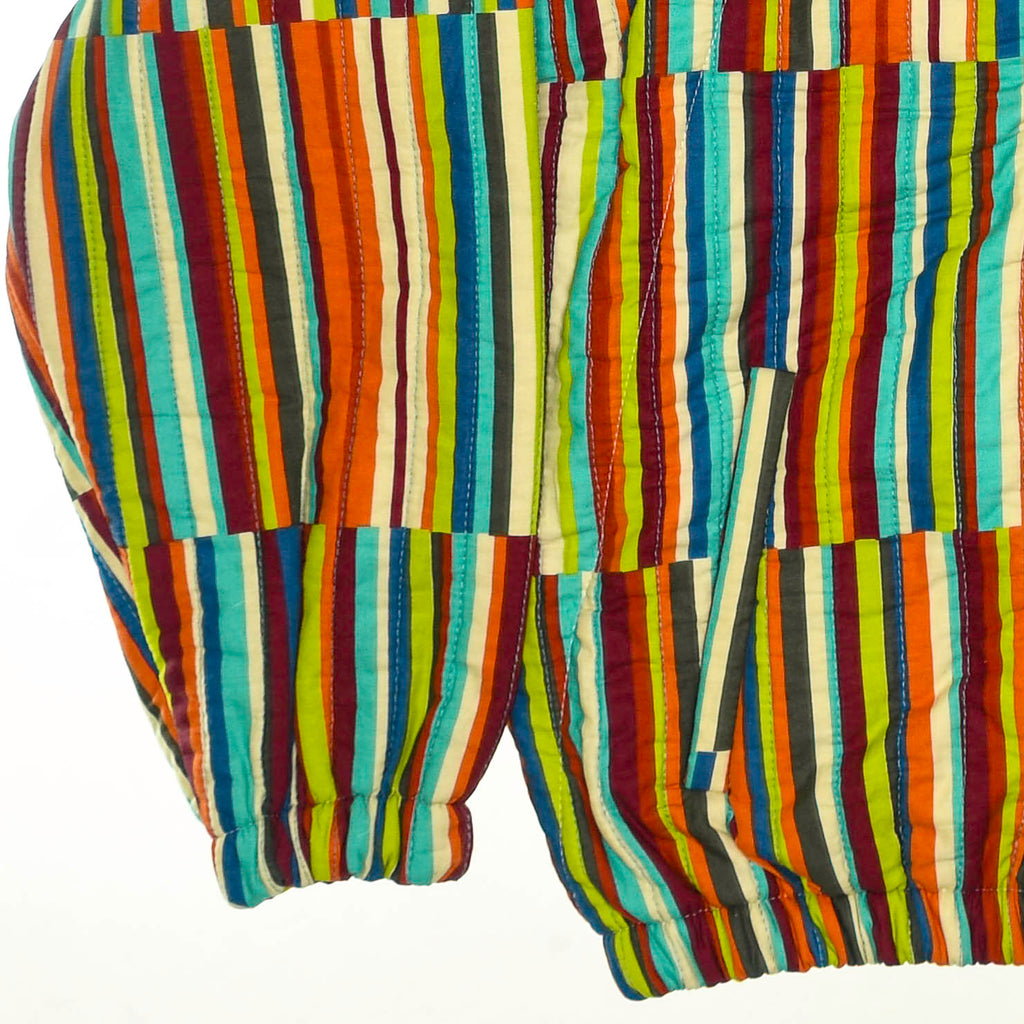 Technicolor Stripe Quilt Bomber Jacket