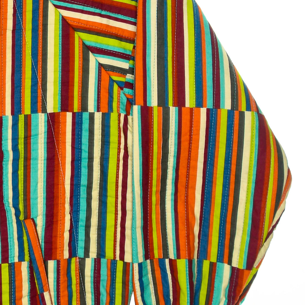 Technicolor Stripe Quilt Bomber Jacket
