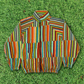 Technicolor Stripe Quilt Bomber Jacket