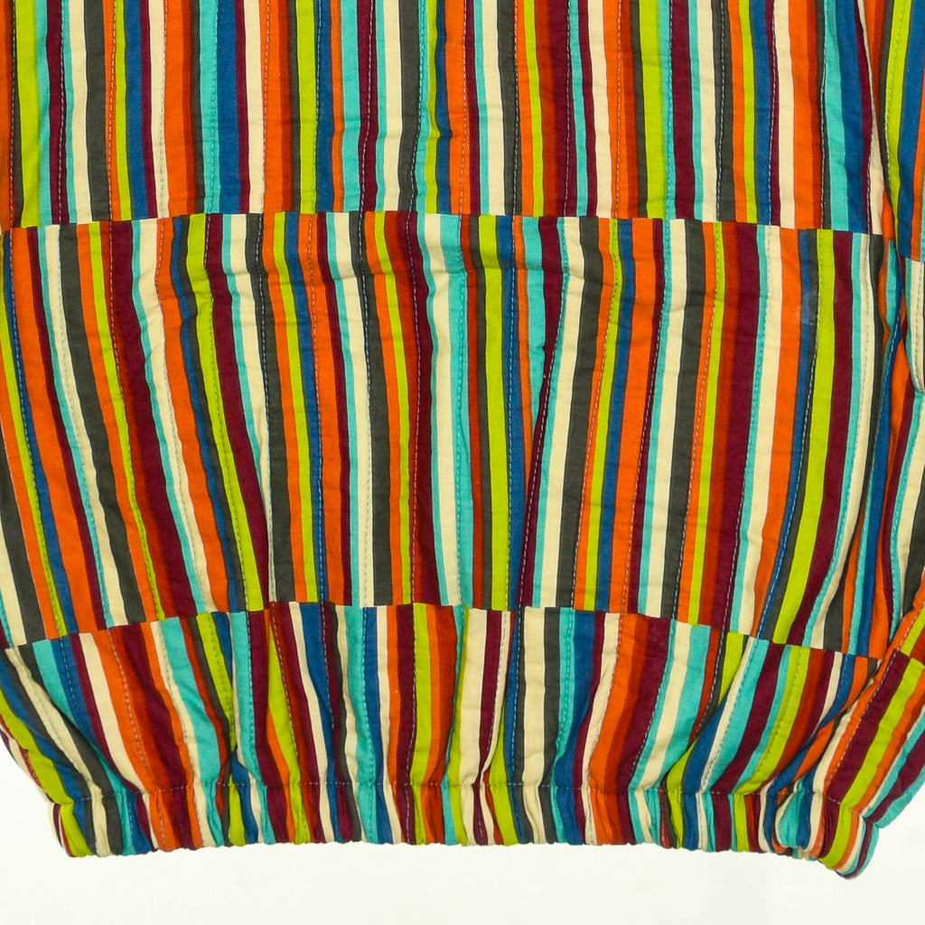 Technicolor Stripe Quilt Bomber Jacket