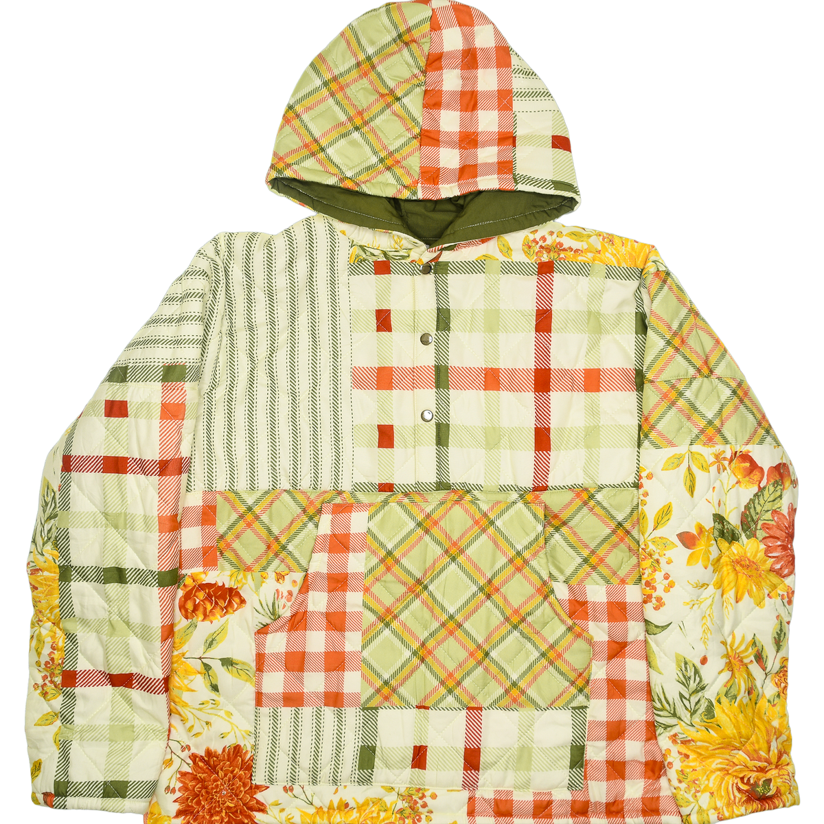 Floral & Gingham Coastal Nomad Quilt Hoodie