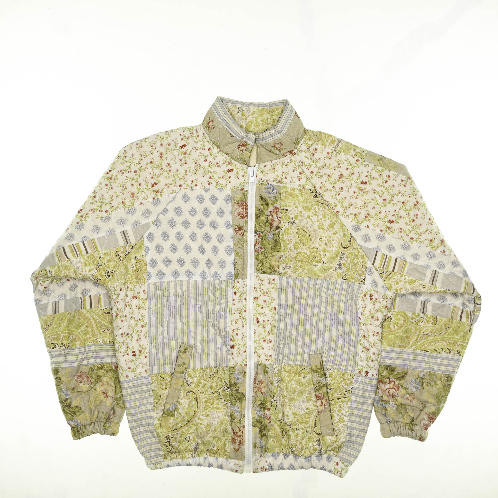 Yellow Patchwork Quilt Bomber Jacket