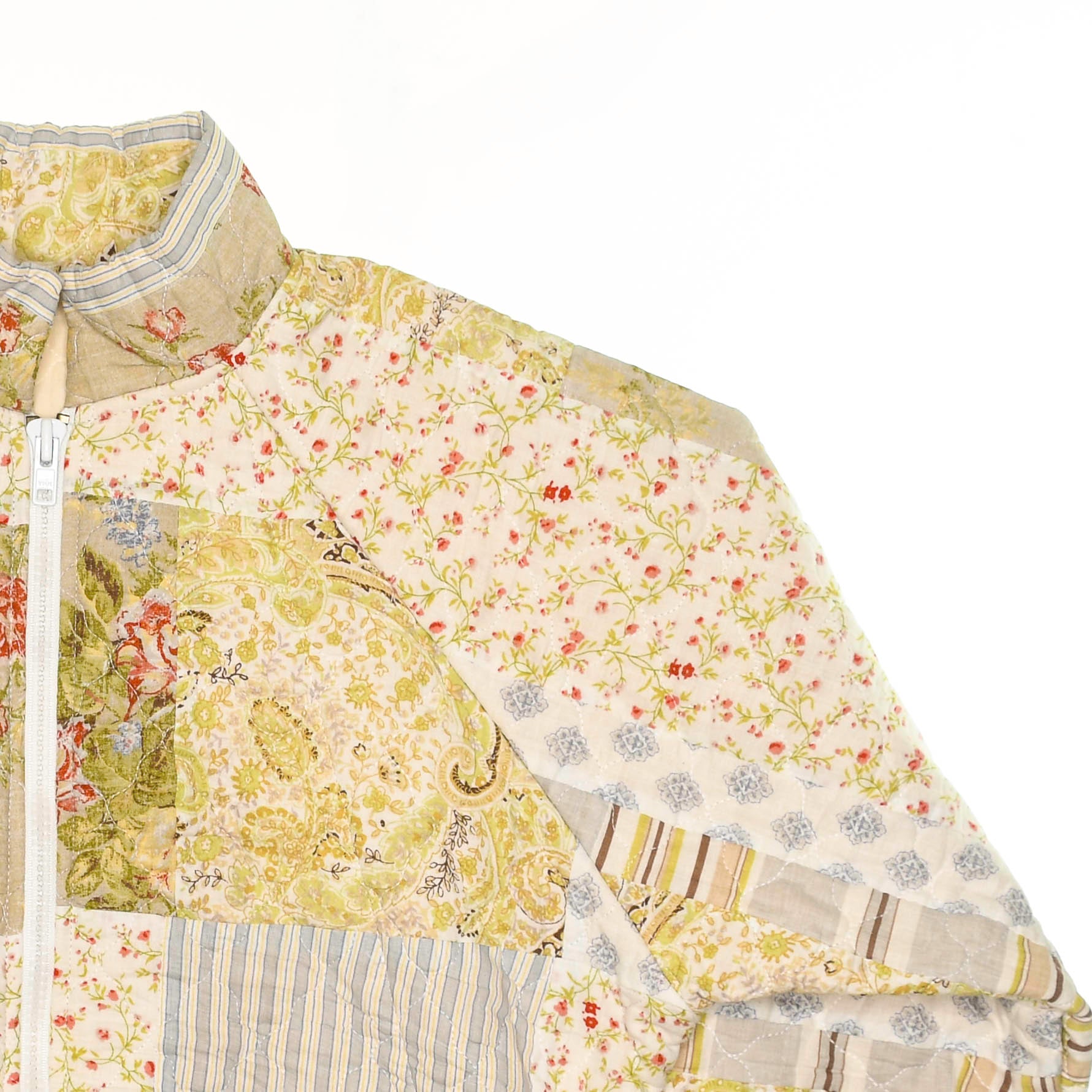 Yellow Patchwork Quilt Bomber Jacket