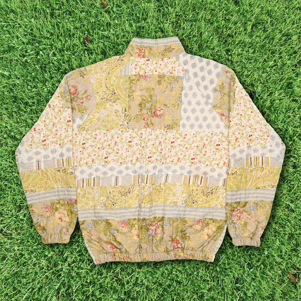 Yellow Patchwork Quilt Bomber Jacket