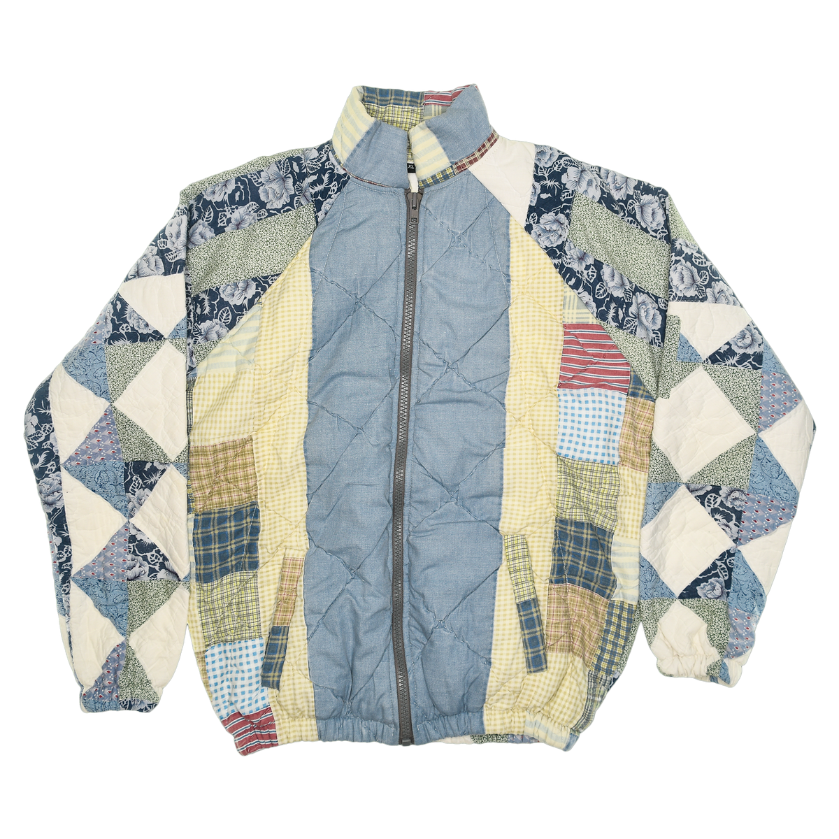 Cozy Retro Patchwork Classic Quilt Bomber