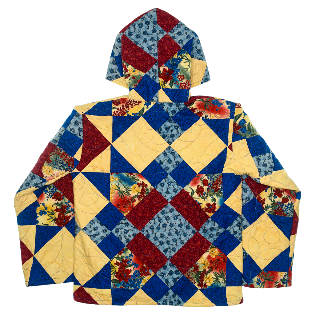 Bold Floral Patchwork Coastal Nomad Quilt Hoodie