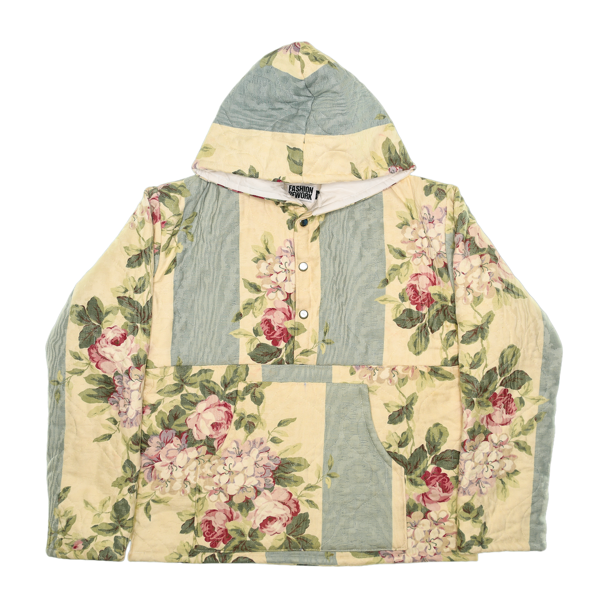 Vintage Floral Cottagecore Coastal Nomad Quilt Hoodie